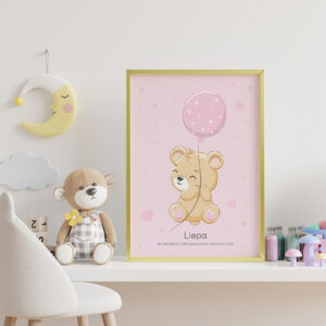 Vaiko metriko plakatas mergaitei