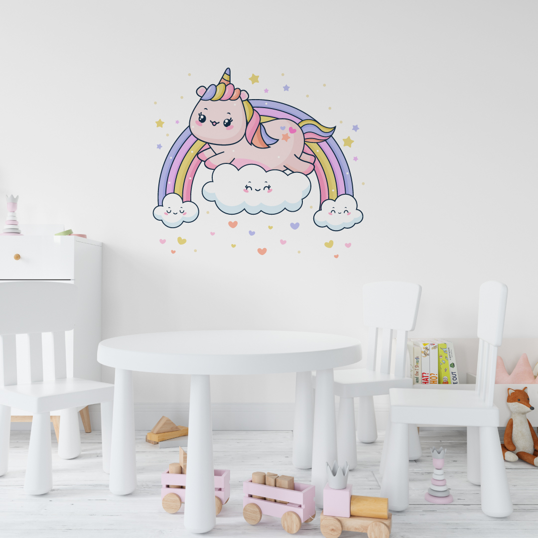 Sienu lipdukas su vienaragiu