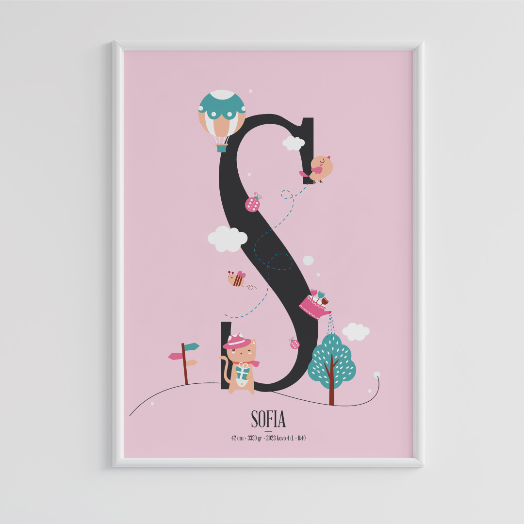 Vaiko gimimo plakatas su metrika