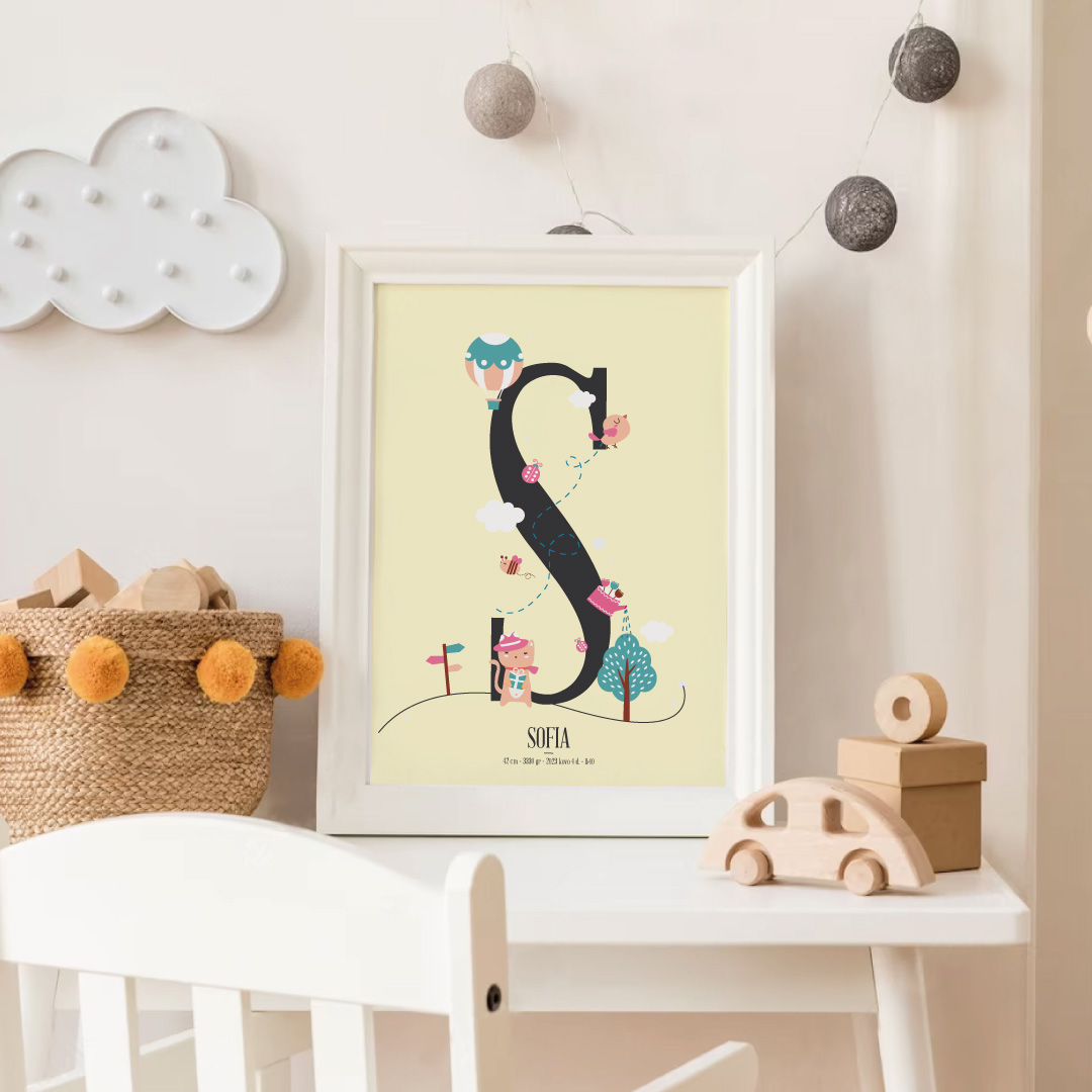 Vaiko gimimo plakatas su metrika