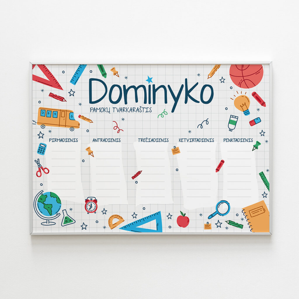 Vardiniai pamokų tvarkarastis